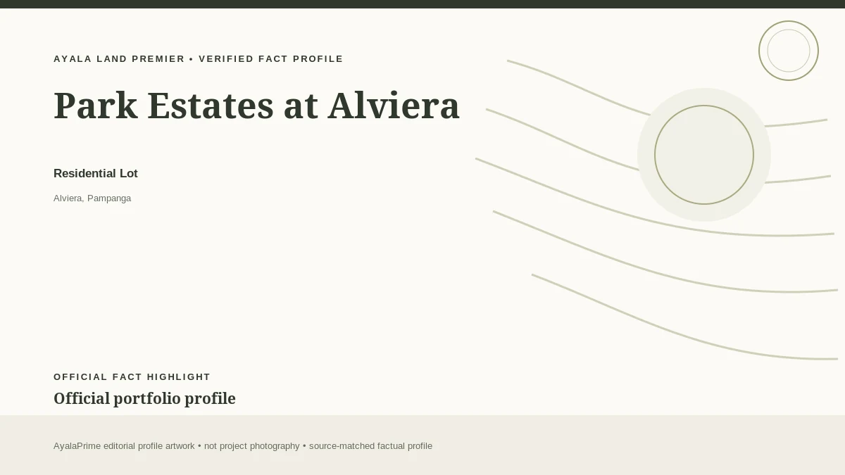 AyalaPrime editorial fact profile for Park Estates at Alviera
