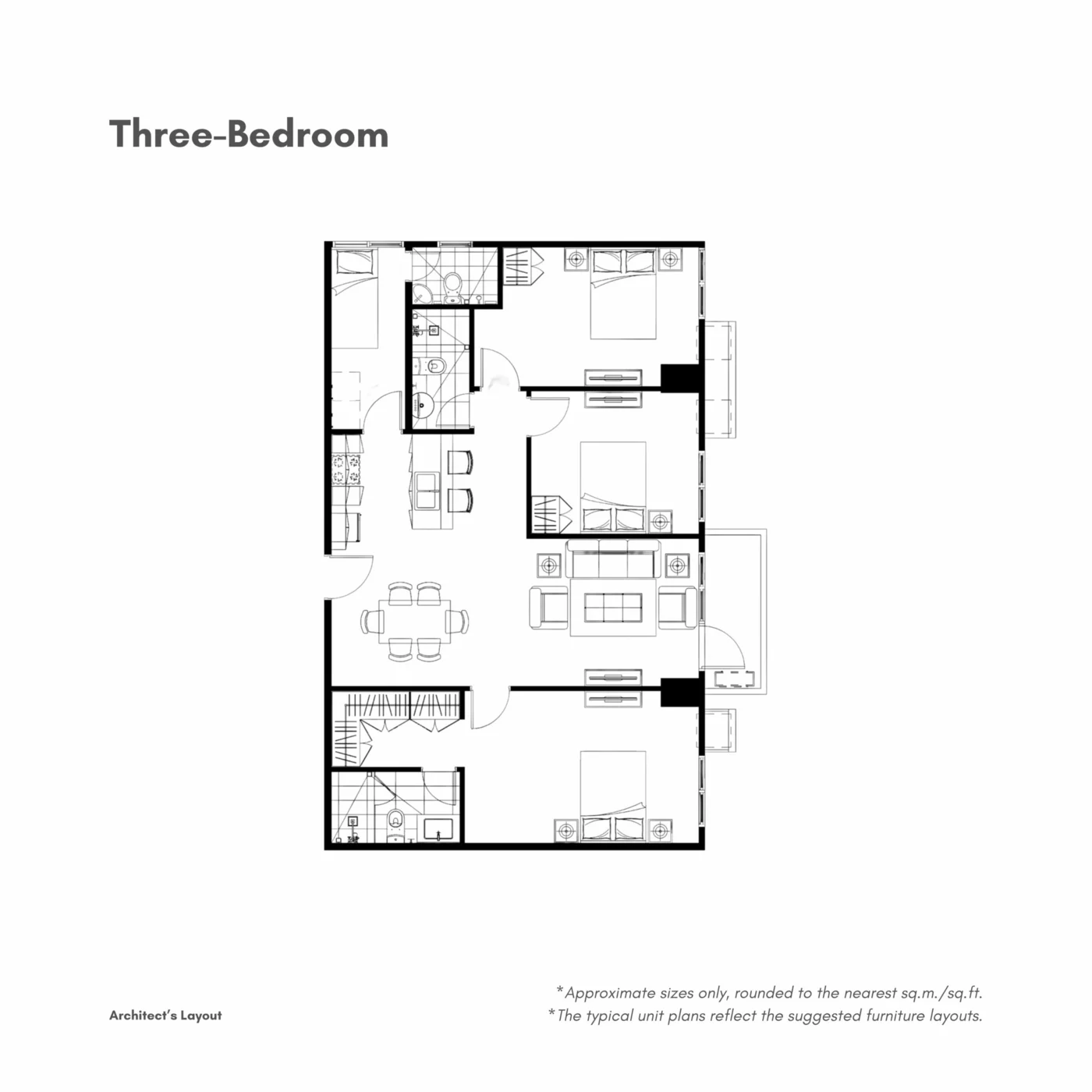 Cerule at Solinea 3 Bedroom • approx. 107 sqm floor plan