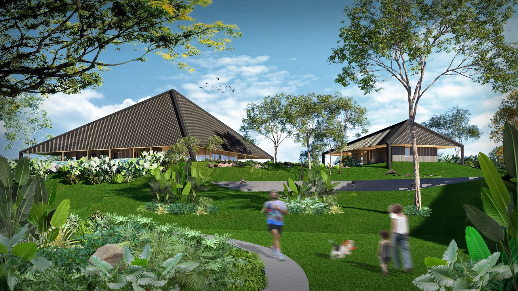 Landscaped amenity pavilion