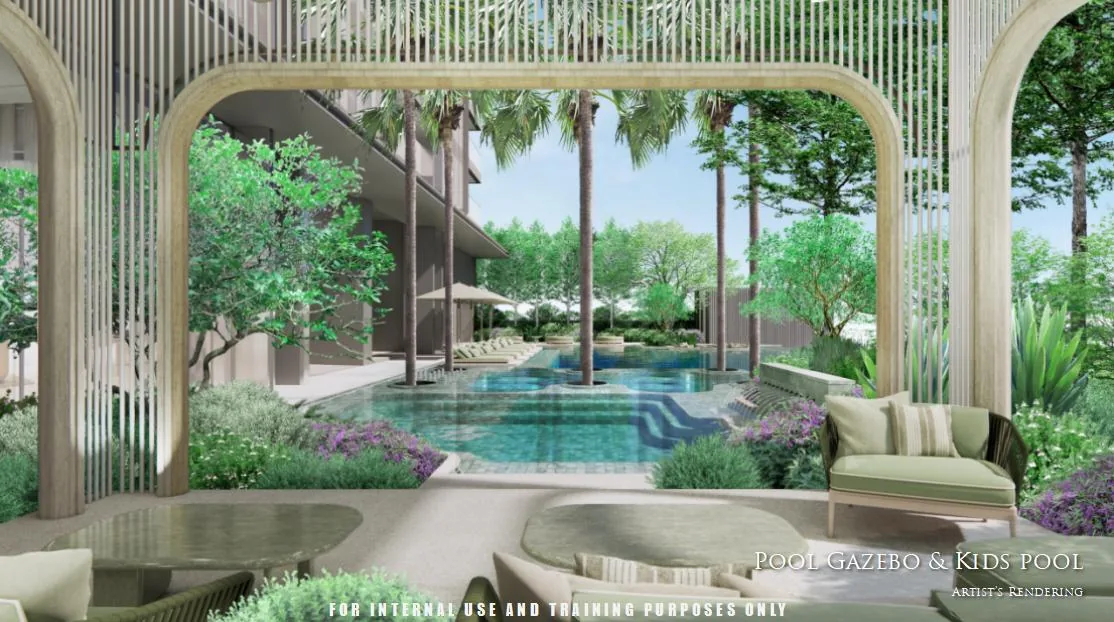 Leisure pool and pavilion
