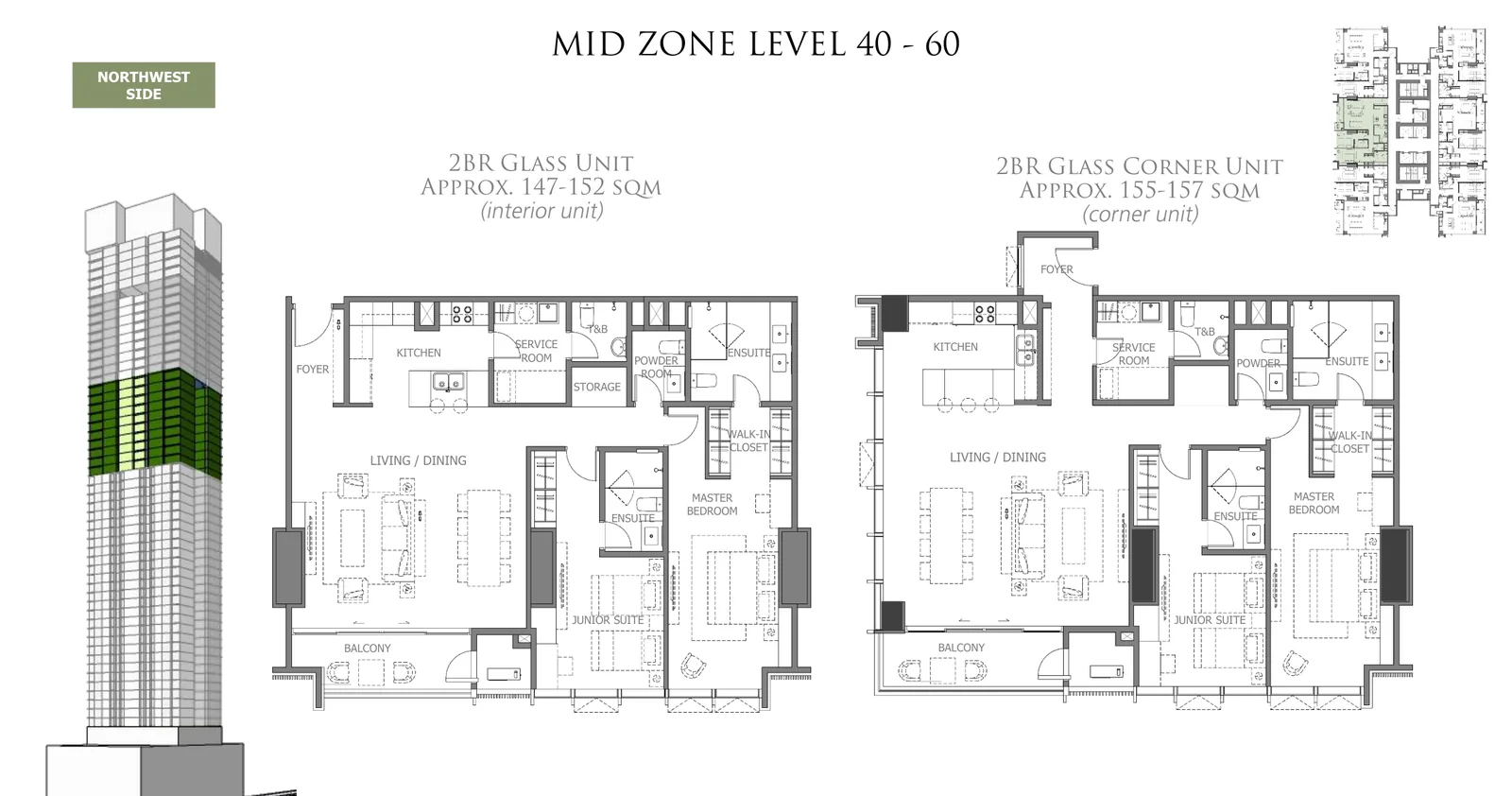 Two-bedroom Glass plans