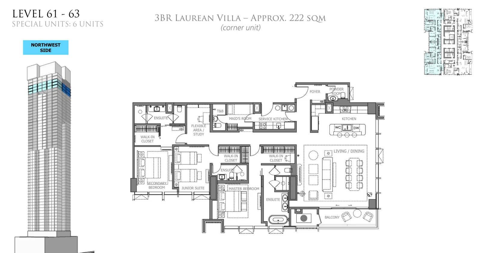 Three-bedroom Laurean Villa — approximately 222 sqm