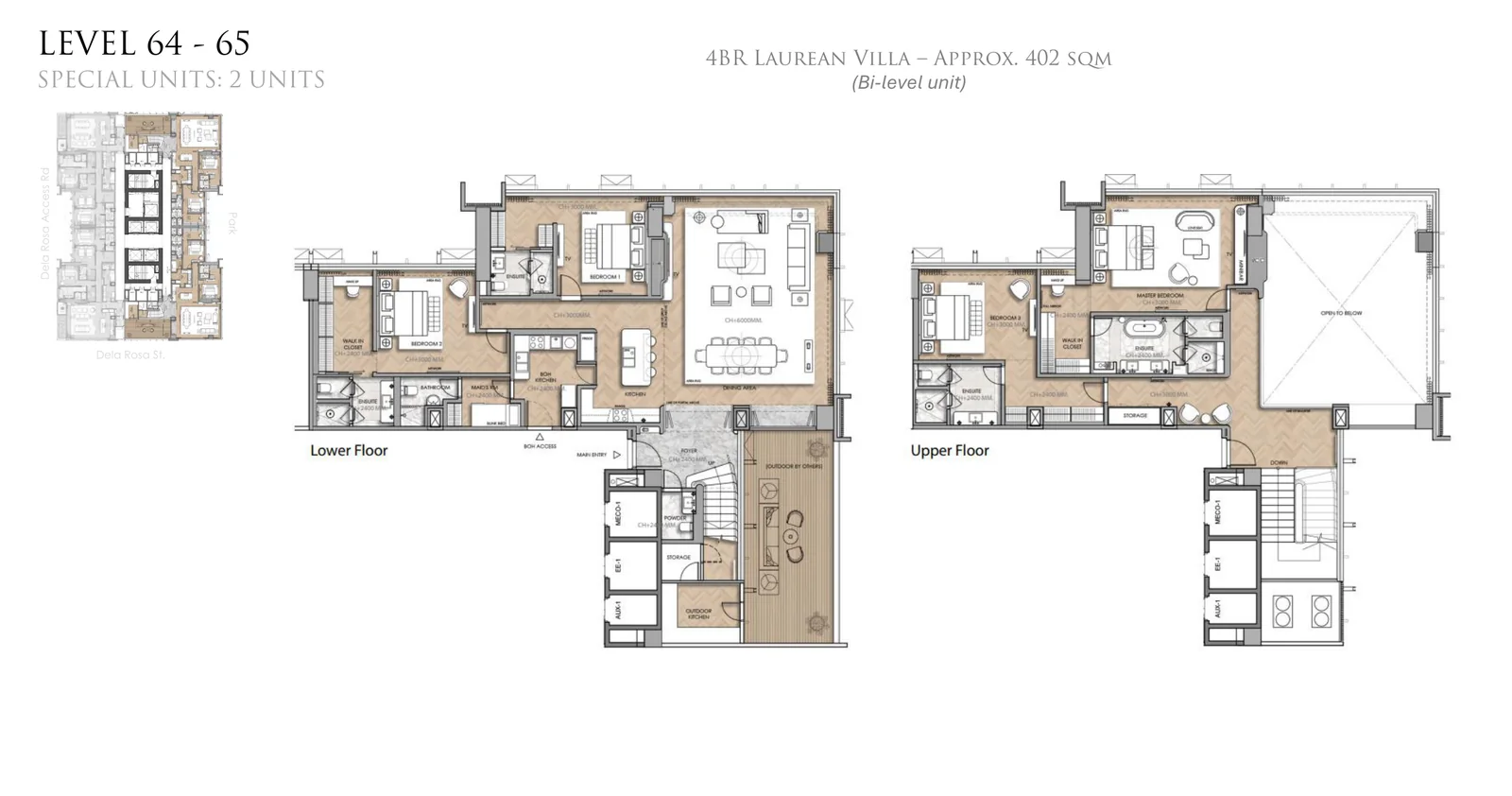 Four-bedroom Laurean Villa — approximately 402 sqm bi-level