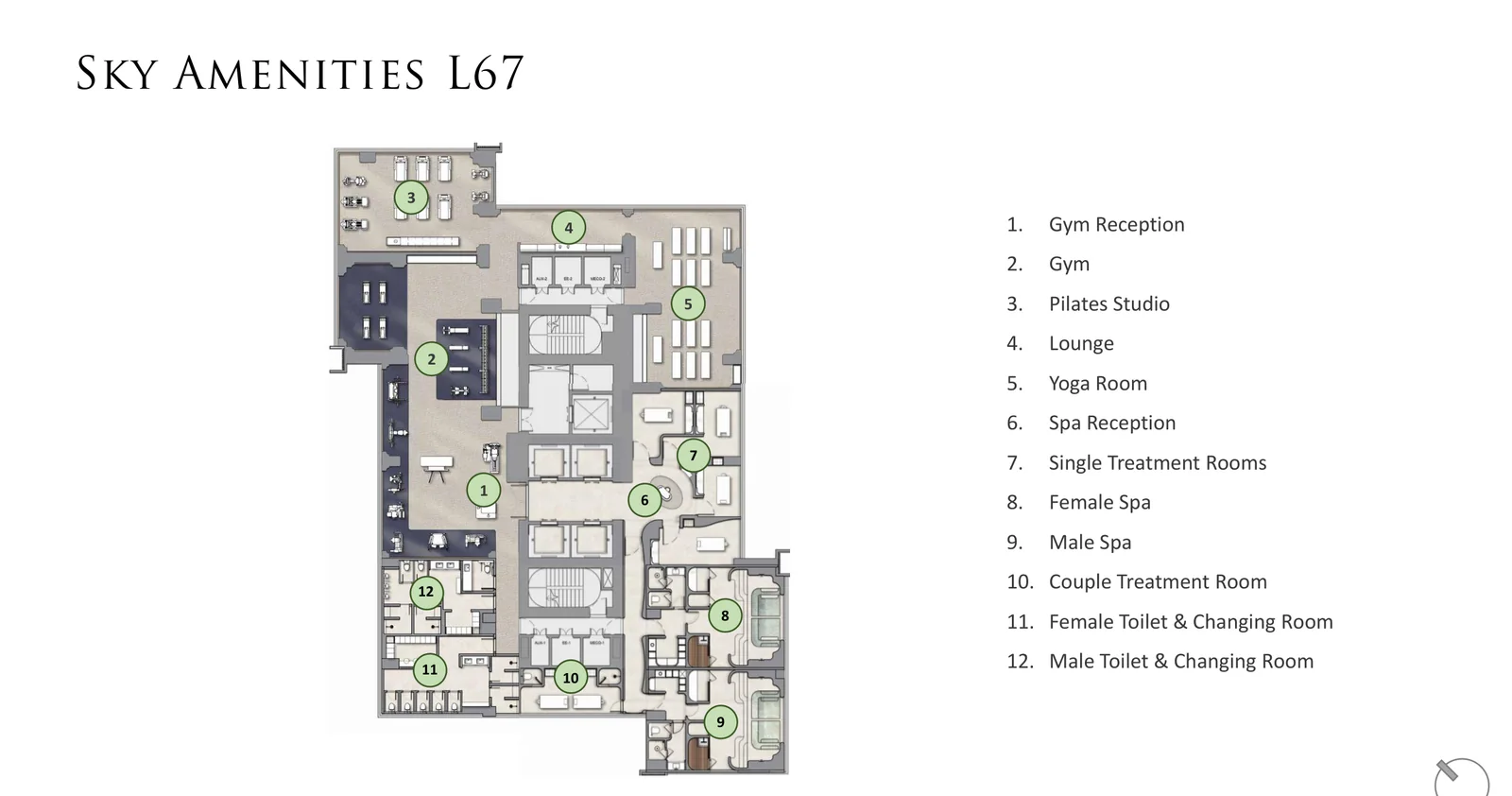 Level 67 wellness amenity plan