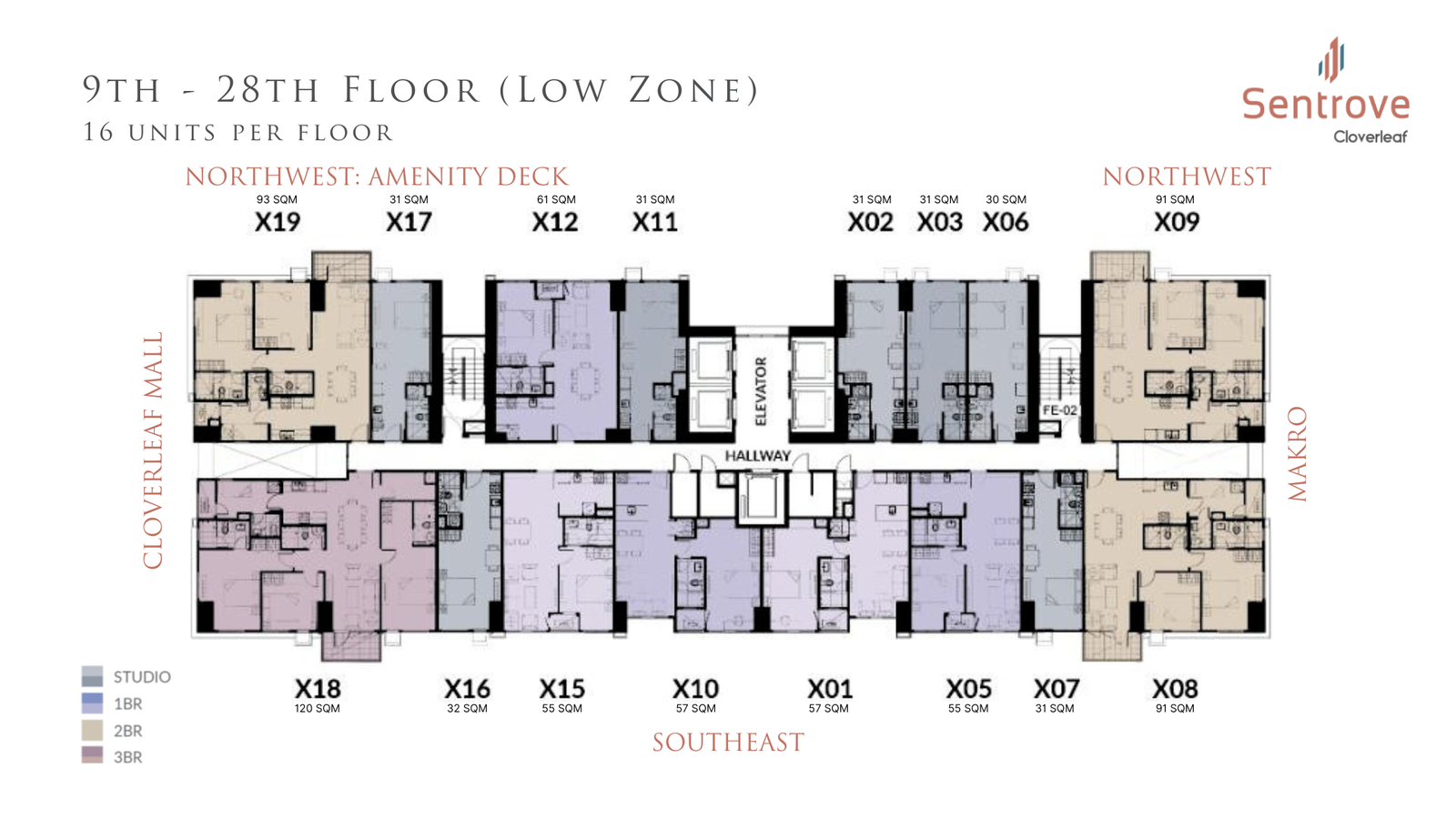 9th–28th Floors