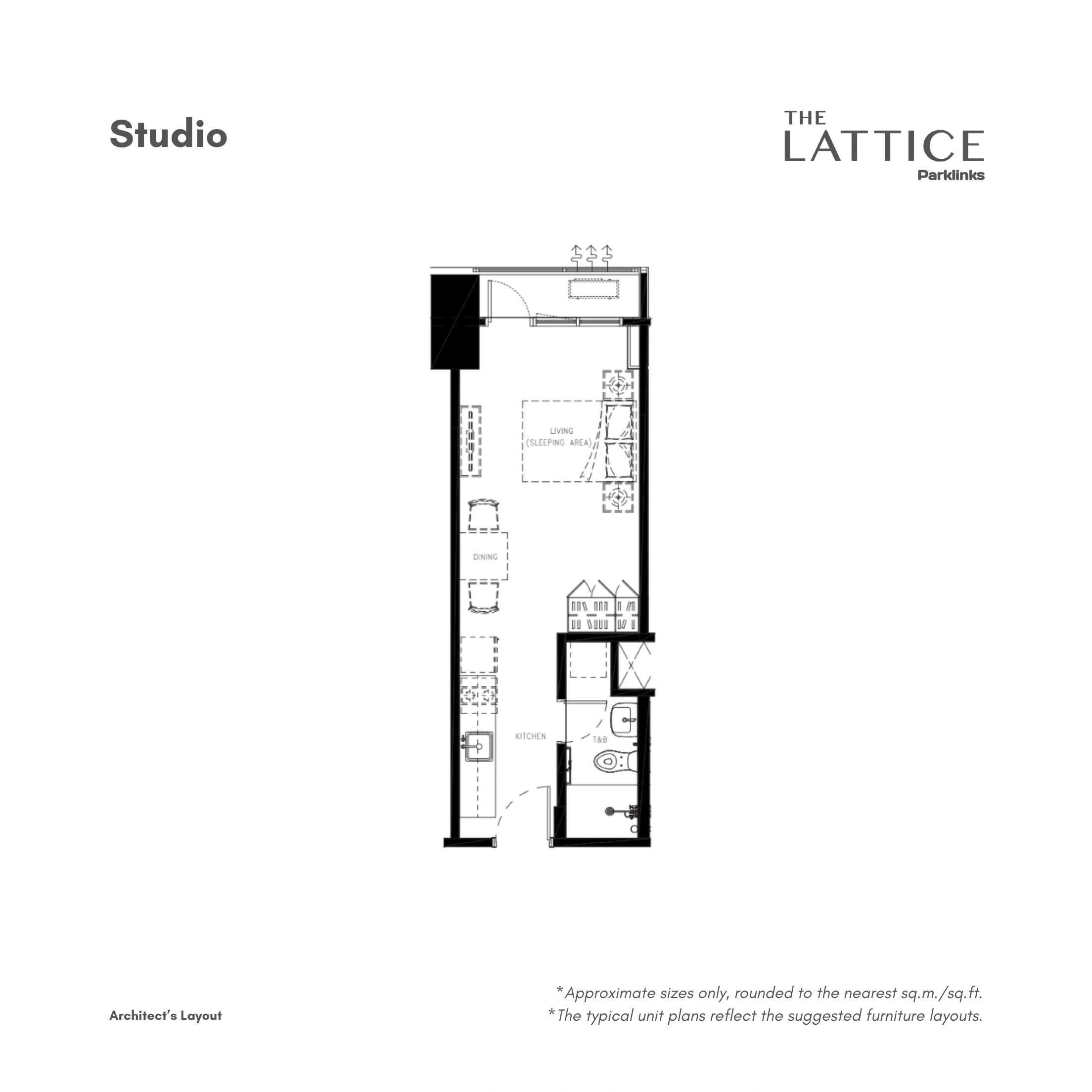 The Lattice at Parklinks Studio Unit • approx. 30 sqm floor plan